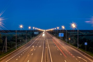 Fototapeta na wymiar motorway at night