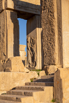 Bas-relief in Tachara Palace of Darius, Persepolis, Iran