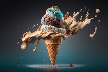 ice cream cone created with Generative AI technology
