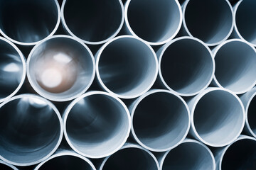 PVC pipes bacground, background of big plastic pipes used at the building site.