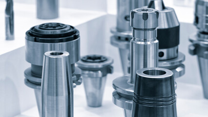 Milling metal cutter tools for CNC machine, dustrial design background, engineering technology concept