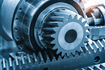 Gears of transmission gearbox,  industrial background