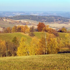 autumn panorama from bohemian and moravian highland