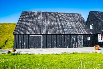 Village of Hofsos in North Iceland on a summer day