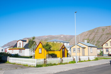 Town of Siglufjordur in North Iceland