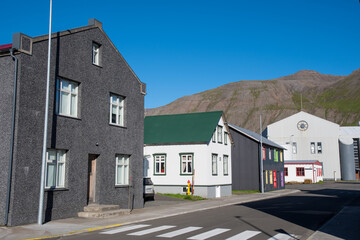 Town of Siglufjordur in North Iceland