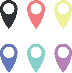 Location symbol. Pin icon in flat style. Pointer icon. Location symbol. GPS location symbol. Flat design style. Vector illustration