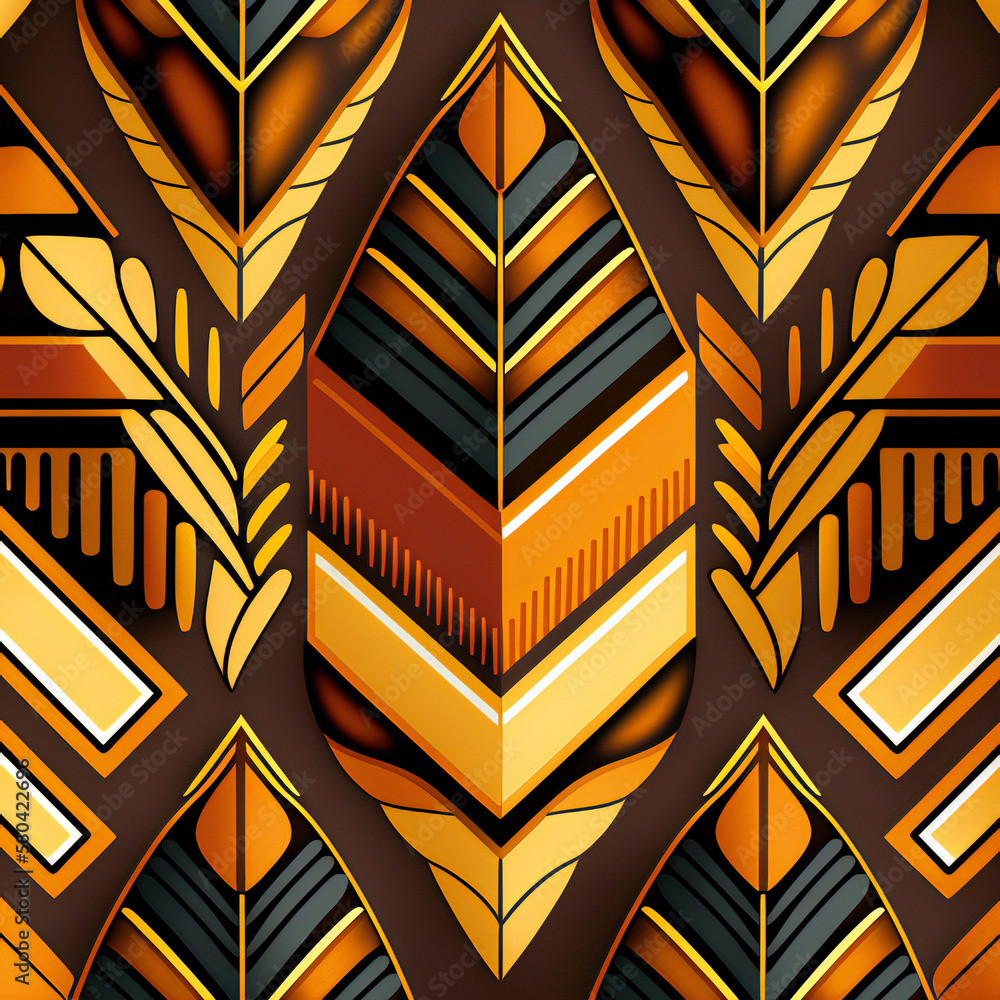 Poster yellow and black background with an africqn pattern