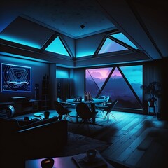 modern room cyberpunk