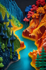 Fototapeta premium Zhangjiajie National landscape Generative AI 