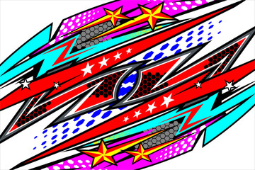 racing background vector design with a unique stripe pattern and bright colors, as well as a star effect. suitable for your racing design.