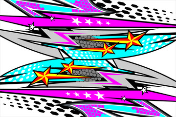 racing background vector design with a unique stripe pattern and bright colors, as well as a star effect. suitable for your racing design.