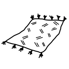 Carpet in doodle style. Hand drawn house carpet icon