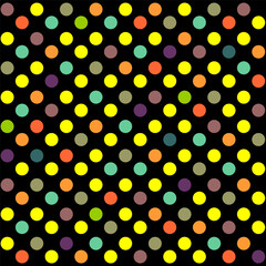 ?olorful round elements. Retro abstract seamless pattern. Stylish modern geometric texture. Wallpaper, textile patch, wrapping paper, page filling, web.