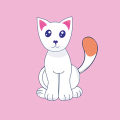 Free vector cute cat sitting cartoon vector icon illustration. animal nature icon concept isolated 
