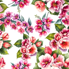 Keuken spatwand met foto background with flowers, seamless floral background, abstract beautiful flowers. Created with Generative AI  © blina