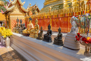 Fototapeta premium Many Buddhas - Wat Phra That Doi Suthep, Chiang Mai, Thailand