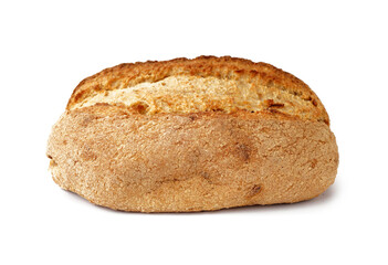 Fresh loaf of bread isolated on white background