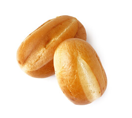 Fresh buns isolated on white background