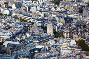 Fototapeta na wymiar Aerial view of the Church of Saint-Pierre de Chaillot in Paris