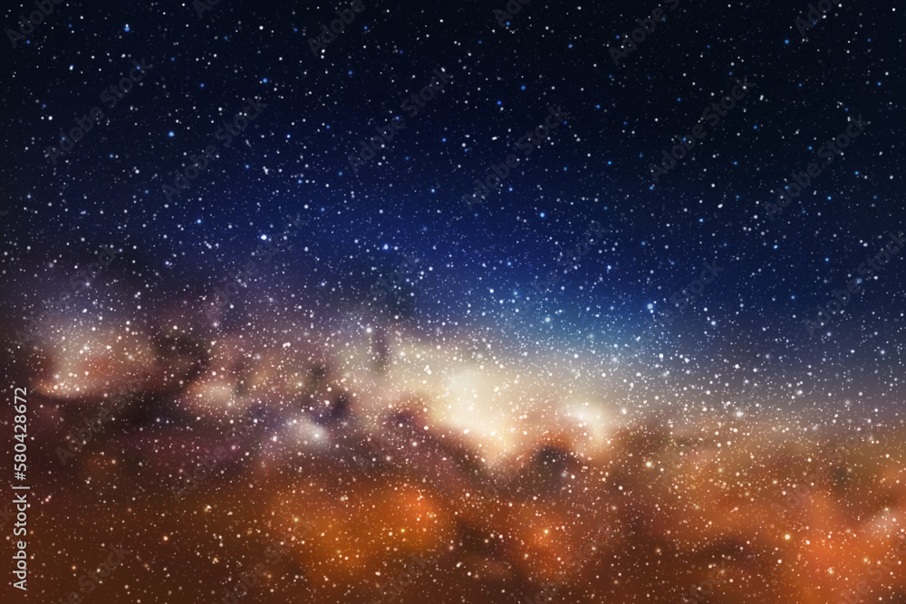 Wall mural milky way, stars and nebula. night starry sky. space vector background