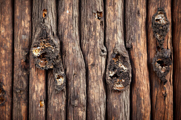 Old weathered wood fence texture background. Generative AI