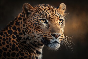 Leopard as a Portrait. Generative AI