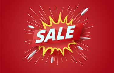 Special offer banner, mega sale off, store poster sticker. Vector