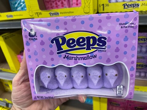 Walmart interior peeps candy purple marshmallows