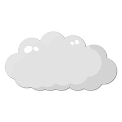 White cloud. Gray cloud with shadows and glares. Vector illustration on a white background.