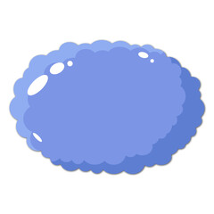 Blue cloud with shadows and glares. Vector illustration on a white background.