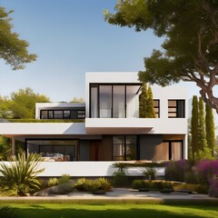 A modern house with a serene and tranquil interior design 2_SwinIRGenerative AI