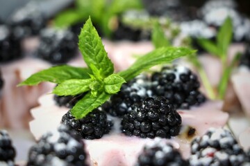 cupcake with blackberry