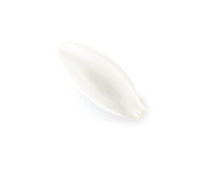 Beautiful snowdrop petal on white background