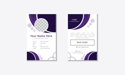 Fototapeta na wymiar Creative Business vector design elements for the graphic layout of corporate id card. Modern abstract background template with gradient purple in wave curve shapes in a clean minimal style.