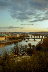 Obraz premium landscape at sunset in autumn in Prague, Czech Republic