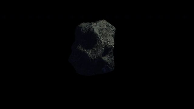 Dark space. A meteorite flies over an alien planet.