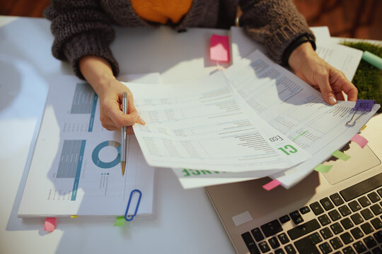tax time. accountant woman working with documents