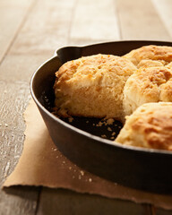 Southern-Biscuit-pan-cooking-cooling-rustic-background