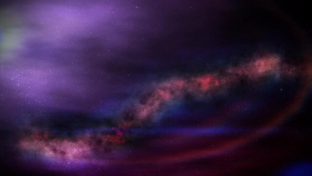 Moonlight on a cosmic backdrop in purple tones.
