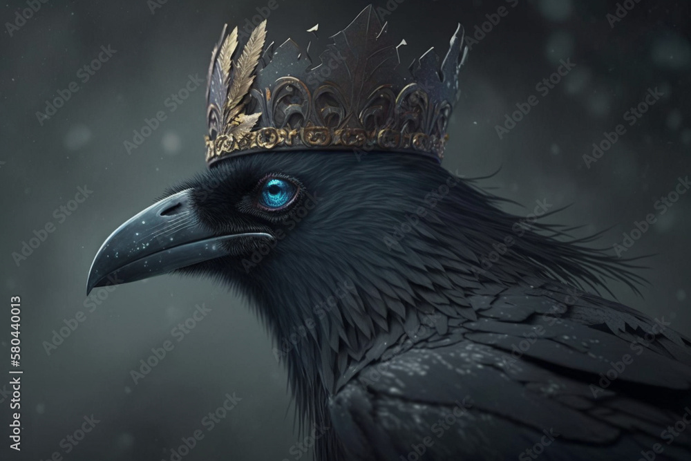 Canvas Prints The raven king Generative AI