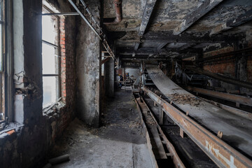 Old abandoned post-Soviet coal power plant in Hungary near Budapest