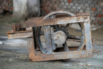 Old abandoned post-Soviet coal power plant in Hungary near Budapest