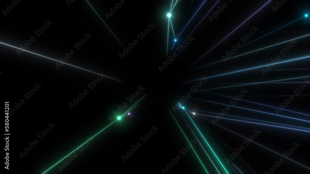 Poster a geometric process background of firing neon lines. seamless loop.