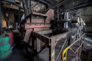 Old abandoned post-Soviet coal power plant in Hungary near Budapest