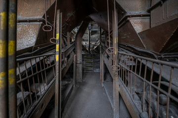 Old abandoned post-Soviet coal power plant in Hungary near Budapest
