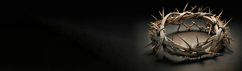 Jesus Christ Portrait banners with space for text and copy, generative ai