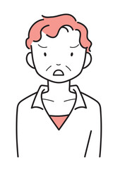 Obraz premium 怒る・困る・ナーバスな中年女性 上半身