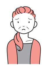 怒る・困る・ナーバスな中年女性　上半身