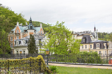 Beautiful view of the city center in Karlovy Vary, Czech Republic